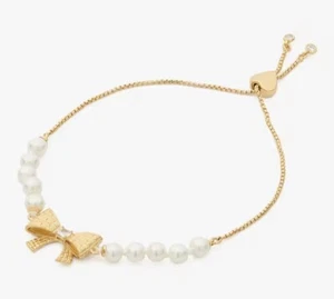 Kate Spade NY NEW Wrapped In A Bow Slider Toggle Bracelet 🎀❤️ RRP $169 - Picture 1 of 6