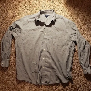 Croft & Barrow para hombre talla 18,5 (36/37) negro a cuadros con botones calce ajustado - Imagen 1 de 7