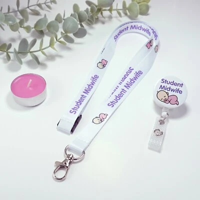 STAR RESOURCES Student Midwife Lanyard & Badge Reel Set For ID Badge or Flashcards NHS Gift