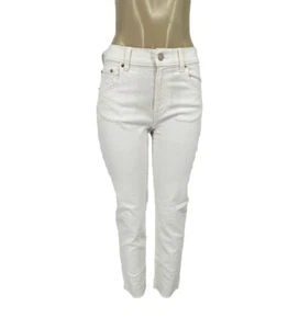 NEW Gap Size 4 Women Girlfriend Mid Rise Jeans White 27” Inseam Raw Edge 22-30 - Picture 1 of 10
