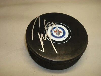 Tyler Myers Signed Winnipeg Jets Hockey Puck Autographed 1F - Image 1 of 2