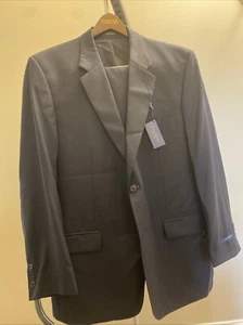 New Navy Club Room Wool Suit Two Piece Suit 46R 40W 32L Msrp $425 Made In Canada - Picture 1 of 8
