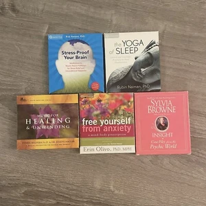 Anxiety Stress Yoga Sleep 6 CD & Audiobook Lot Healing Unwinding Sylvia Browne - Picture 1 of 3