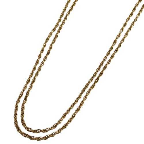 CHANEL Collana Doppia Catena Collana Lunga Placcata Oro Donna