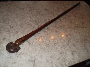 Vintage Volkskunst Gehstock Gehstock geschnitzt Männerkopf - Bild 1 von 9