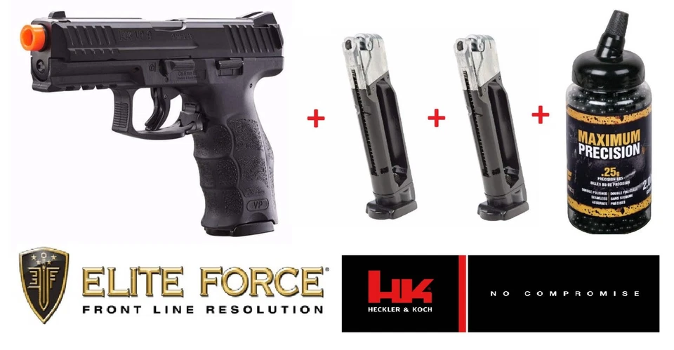 UMAREX / H&K HK VP9 CO2 Blowback Airsoft Pistol Bundle W/2 Extra Mags & BB's