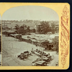 Stereoview 1876 Centennial Exhibition Panorama From Trans-Continental Hotel - Picture 1 of 5