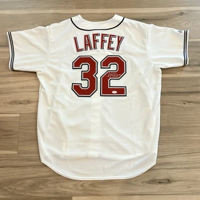 Aaron Laffey Cleveland Indians Autographed MLB Jersey Baseball Majestic XL w/COA - Image 1 of 4