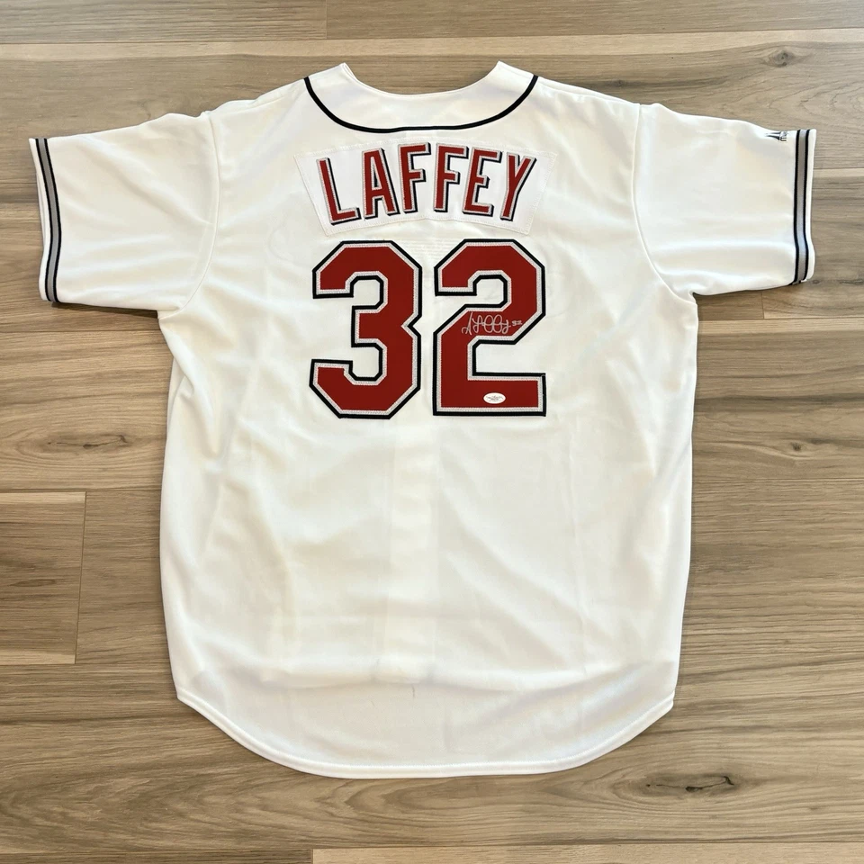 Camiseta de béisbol majestuosa XL autografiada por Aaron Laffey Cleveland Indians XL con certificado de autenticidad Foto 1 de 4