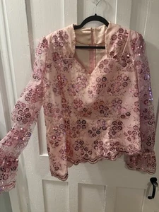 Vintage Handmade Super Sparkle Lace Party Top - Picture 1 of 3