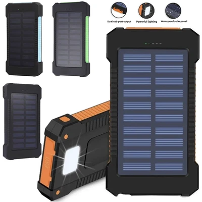 2025 30000mAh Super USB Portable Charger Solar Power Bank For Cell Phone Gift US - Image 1 of 4
