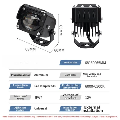 Waterproof LED Headlight 20W for Off Road For Car Motorcycle Vehicle Brightness - Image 1 of 4