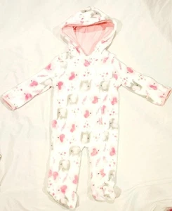 Little Beginnings Elephant 6-9 Months Minky Fleece Cold Weather Sleeper Hooded - Picture 1 of 2