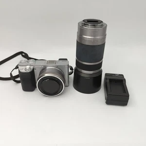 Sony Alpha A6300 Digital Camera Silver Kit w/ 16-50mm & 55-210 Lens - READ Desc. - Picture 1 of 15