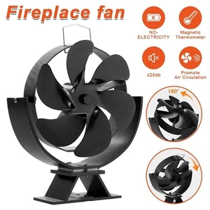 6 Flügel Stromloser Kaminofen Ventilator Ofenventilator Stove Fan Gebläse Lüfter - Bild 1 von 20