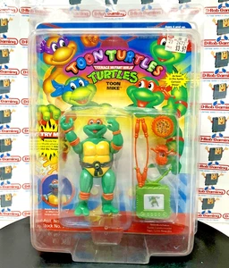 Toon Mike TMNT nuovo sigillato Teenage Mutant Ninja Turtles Playmates 1992 MOC AFA - Foto 1 di 23