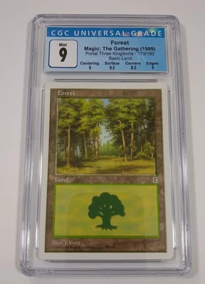 CGC 9 Forest 179 MTG Graded MINT Common Portal Three Kingdoms P3K NM - Image 1 of 4