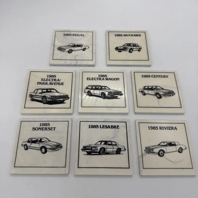 Vtg 1985 Buick Car Automobile Dealer Advertising 4" Ceramic Tile Coasters 8PC - Image 1 of 4