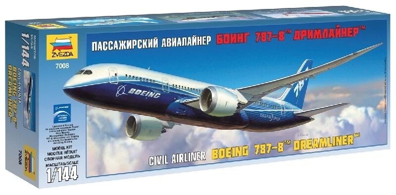 Boeing 787-8 Dreamliner Civil Airliner 1 144 Plastic Model Kit 7008 ZVEZDA