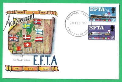 QE II ~ E.F.T.A {PHOSPHOR} ~ 27th AUG 1967 ~ VF FAREHAM, HANTS CDS - Image 1 of 2