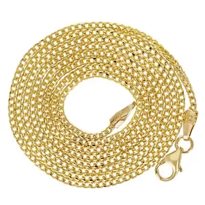 Collana Catena Franco Oro Giallo Solido Diamante Taglio Diamante Italiano 18" 1,3mm 4,4g - Foto 1 di 3