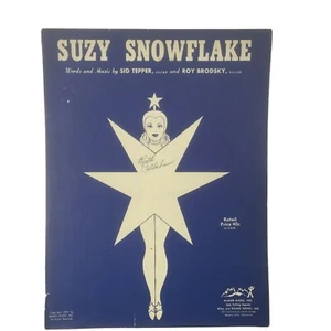 1951 Suzy Snowflake Sid Tepper Roy Brodsky Alamo Inc Sheet Music Vintage  - Picture 1 of 4