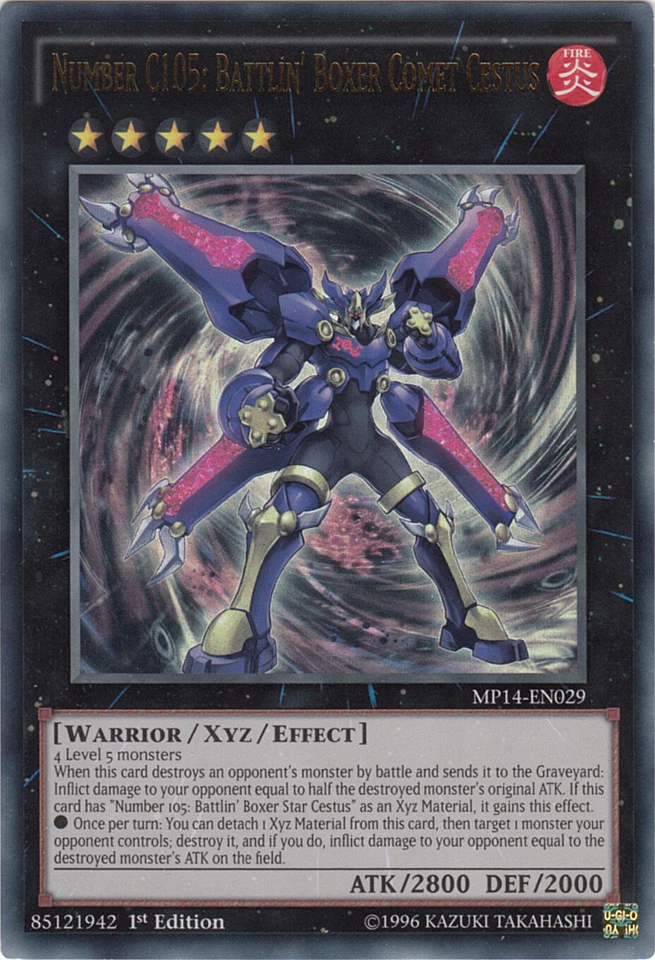 YU-GI-OH, NUMBER C105: BATTLIN BOXER COMET CESTUS, UR, MP14-EN029, 1. Edit, TOP - Bild 1 von 1