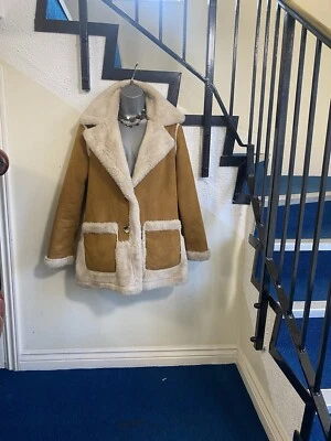 Abrigo reversible River Island gamuza piel sintética tostado/crema talla 8  Foto 1 de 4