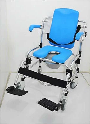Caspian Professional Padded Mobile Shower / Commode / Toilet Chair - Image 1 of 2