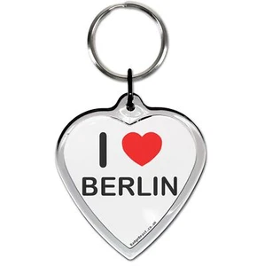 Berlin I Love Heart Shaped Key Ring (52mm x 36mm) - Picture 1 of 2
