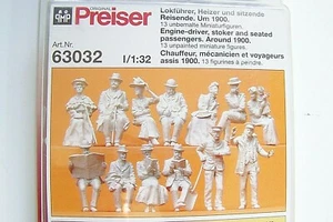Preiser 1:32 scale 13 UNPAINTED Old Time Passenger Figures KIT # 63032 - Picture 1 of 3