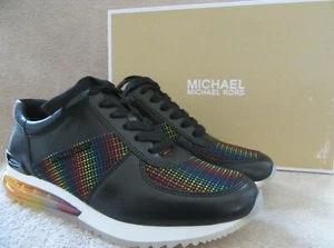 Zapatos de cuero MICHAEL KORS Allie Extreme negros multientrenador EE. UU. 6 EUR 36 nuevos con etiquetas - Imagen 1 de 9