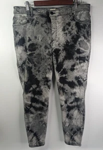 LOGO by Lori Goldstein Women’s 18WP Regular Grey Hand Tie-Dye Skinny Jeans - Picture 1 of 13