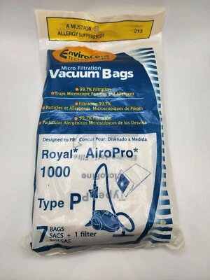 7 Type P Allergy Vacuum Bag + Filter Royal Dirt Devil 3-RY1100-001 AiroPro 1000 - Image 1 of 2
