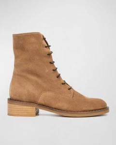 AQUATALIA Gianella beige Suede Lace-Up women Boots size 10 - Picture 1 of 8