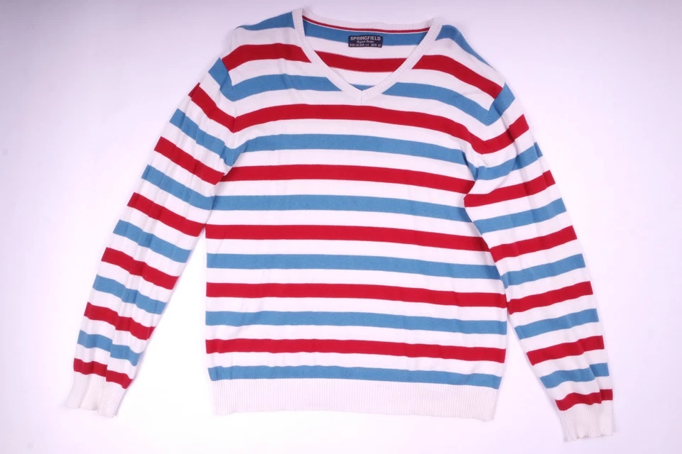 Springfield Herren Pullover Pulli Strickpullover V-Neck Größe L - Bild 1 von 3