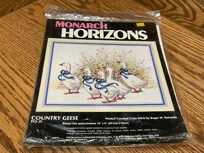 Counted Cross Stitch Kit - Country Geese Monarch Horizons PCS29- New Sealed Pkg - Image 1 of 4