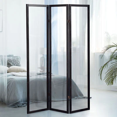 6 ft. Tall Clear Plastic Partition Black 3 Panel - Image 1 of 4