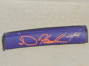 Denny Hamlin NASCAR race used sheetmetal Autographed Name Rail FedEx NameRail 