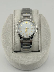 Movado SE MOP Diamant akzentuierter Stahl Uhr 0607517 brandneu in Box - Bild 1 von 7