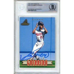 1997 New Pinnacle #169 Vladimir Guerrero Signed Card AUTO RC Beckett Slab Expos - Picture 1 of 5
