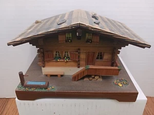 Schweizer Haus Spieluhr Edelweiß Vintage Cuendet Schweizer Uhrwerk Chalet - Bild 1 von 9
