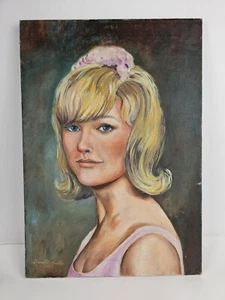 Junge blonde Frau Portrait Original Kunst Frauen Gemälde Frank P Butler 1973 - Bild 1 von 17