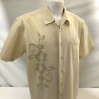 Quiksilver Edition Mens Button Front Camp Shirt Xl Yellow Checked 100 Cotton