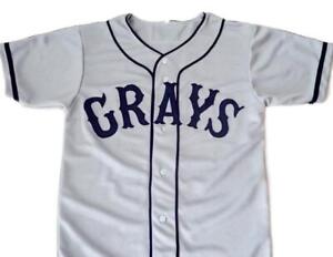 Josh Gibson Homestead Grays Button Down Baseball Jersey Grey Any Size