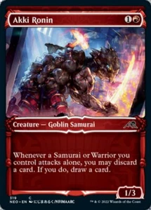 Akki Ronin x4 4x FOIL Showcase Kamigawa: Neon Dynasty NM MTG - Picture 1 of 1