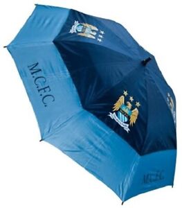 BRAND NEW MANCHESTER CITY BLUE  FC DOUBLE CANOPY GOLF UMBRELLA. MAN OLD BADGE