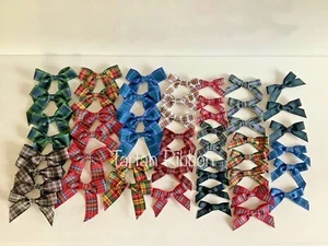 Arcos de tartán ~ cinta de 7 mm/10 mm/16 mm de ancho ~ artesanía ~ bolsa 50 ~ tartanes mixtos ~ correo gratuito - Imagen 1 de 1