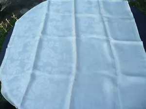 foulard ancien en rayonne blanche damassé de fleurs peux faire tour de cou - Imagen 1 de 5