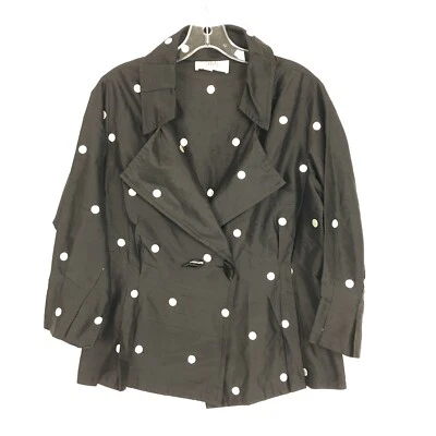 Gaucho Savannah Jacket Size S Black And White Polka Dot Blazer 100% Silk - Image 1 of 4